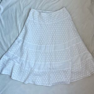 White Flowy Maxi MIDI Skirt